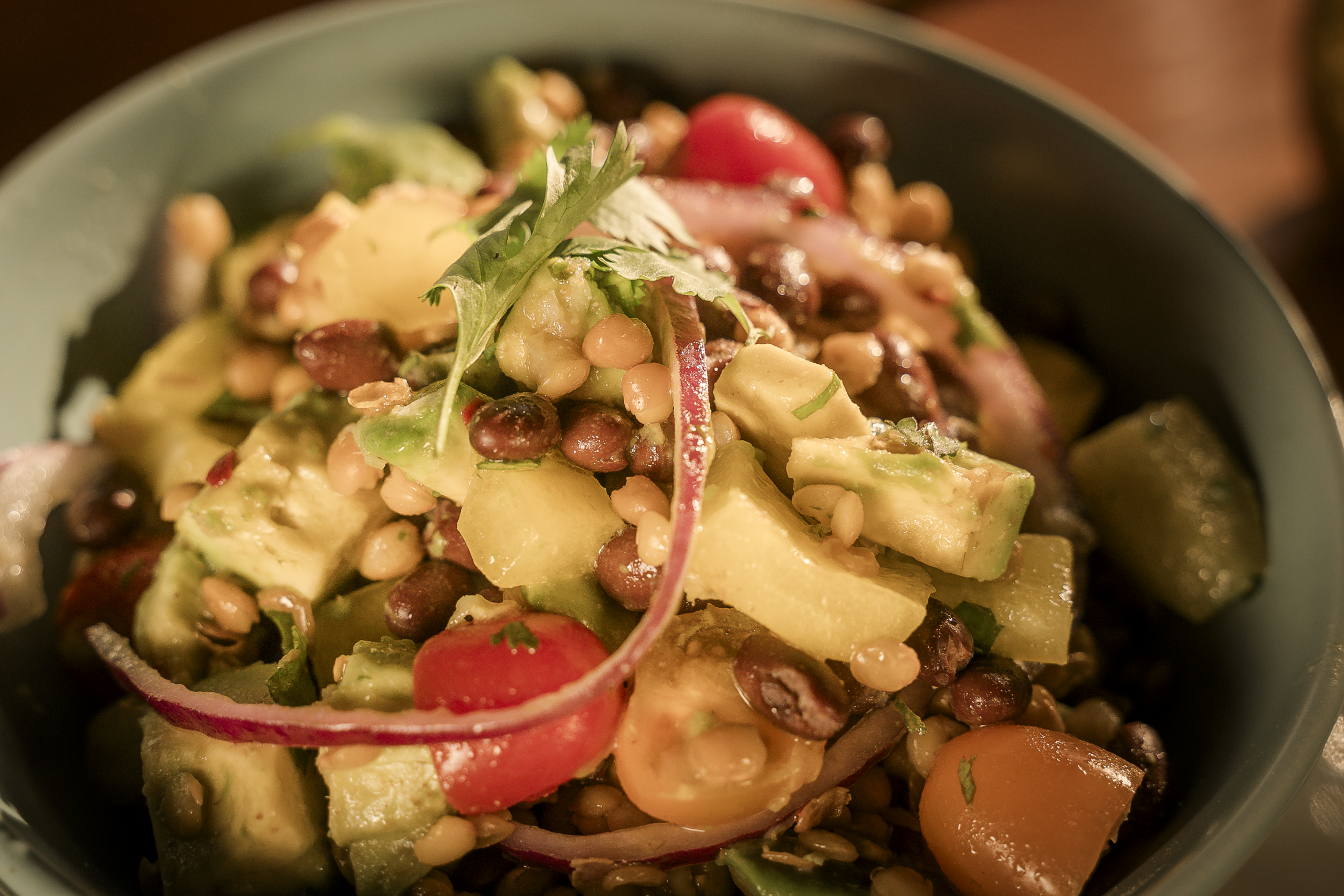 Black Bean and Lentil Salad with Chili Lime Dressing